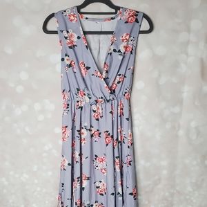 Grey Floral Dress